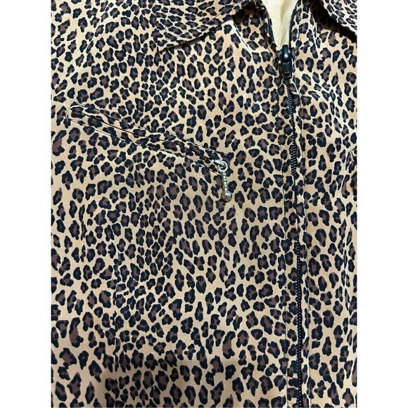 Allison Taylor Animal Print Silk Blazer Jacket Full Zip Lined Black Brown Size S - Picture 5 of 9